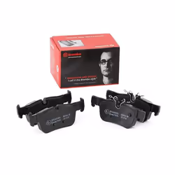 Brake pad set; BREMBO; prepared for wear warning indicator with anti-squeak plate without accessories; for BMW, MINI; 3420154 ...