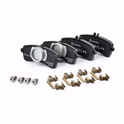 BREMBO P 50 130 Brake pad set prepared for wear warning indicator with brake caliper screws, with anti-squeak plate with accessories