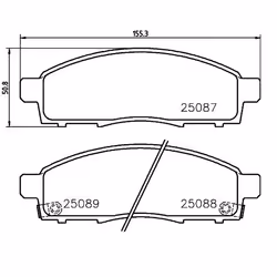 Brake pad set; BREMBO; with acoustic wear warning with anti-squeak plate without accessories; for MITSUBISHI, FIAT; 000600061 ...