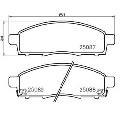 BREMBO P 54 055 Brake pad set with acoustic wear warning with anti-squeak plate without accessories MITSUBISHI: L200 / Triton V Pickup