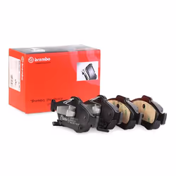 Brake pad set; BREMBO; with acoustic wear warning with anti-squeak plate without accessories; for TOYOTA; 044650D120