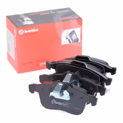 Brake pad set; BREMBO; PRIME LINE - Ring with acoustic wear warning with piston clip, with anti-squeak plate with accessories ...