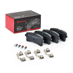 BREMBO P 65 040 Brake pad set prepared for wear warning indicator with brake caliper screws, with anti-squeak plate with accessories PORSCHE: Macan