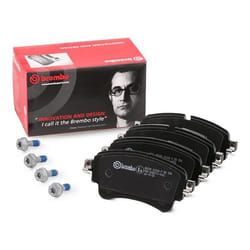 BREMBO P 85 154 Brake pad set prepared for wear warning indicator with brake caliper screws, with anti-squeak plate with accessories AUDI: A5 B9 Coupe