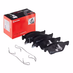 Brake pad set; BREMBO; with acoustic wear warning with piston clip, with anti-squeak plate with accessories; for VAUXHALL, OP ...