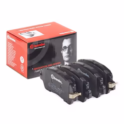 Brake pad set; BREMBO; with acoustic wear warning with anti-squeak plate without accessories; for MAZDA, NISSAN, TOYOTA; D0Y1 ...