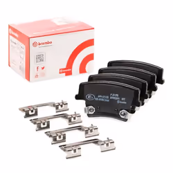BREMBO P 23 175 Brake pad set with acoustic wear warning with piston clip, with anti-squeak plate with accessories CHRYSLER: 300C Saloon, 300C Touring