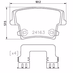 BREMBO P 23 175 Brake pad set with acoustic wear warning with piston clip, with anti-squeak plate with accessories CHRYSLER: 300C Saloon, 300C Touring - Additional view 4