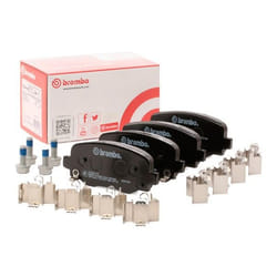 BREMBO P 23 177 Brake pad set with acoustic wear warning with brake caliper screws, with anti-squeak plate with accessories JEEP: Renegade Off-Road