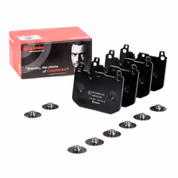 Brake pad set; BREMBO; prepared for wear warning indicator with anti-squeak plate with accessories; for MINI, BMW; 3410686002 ...