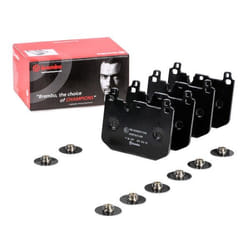 BREMBO P 06 097 Brake pad set prepared for wear warning indicator with anti-squeak plate with accessories MINI: Clubman, Hatchback, Convertible