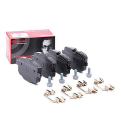 BREMBO P 06 101 Brake pad set prepared for wear warning indicator with brake caliper screws, with anti-squeak plate with accessories BMW: 5 Saloon