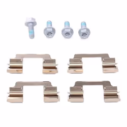 BREMBO P 06 101 Brake pad set prepared for wear warning indicator with brake caliper screws, with anti-squeak plate with accessories BMW: 5 Saloon