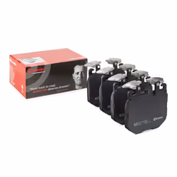 Brake pad set; BREMBO; prepared for wear warning indicator with anti-squeak plate without accessories, with counterweights; f ...