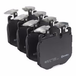 BREMBO P 06 106 Brake pad set prepared for wear warning indicator with anti-squeak plate without accessories, with counterweights BMW: 8 Coupe, X3, X5