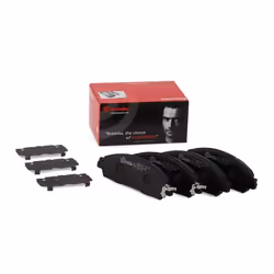 Brake pad set; BREMBO; with acoustic wear warning with anti-squeak plate without accessories; for NISSAN, RENAULT; D10304JA0A ...
