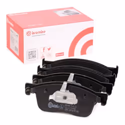 Brake pad set; BREMBO; excl. wear warning contact with piston clip, with anti-squeak plate with accessories; for CITROËN, TOY ...