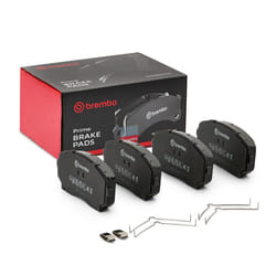 BREMBO P 54 059 Brake pad set with acoustic wear warning with anti-squeak plate with accessories MAZDA: CX-5 II, CX-7