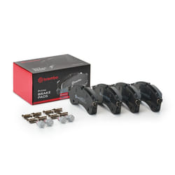 BREMBO P 85 168 Brake pad set prepared for wear warning indicator with brake caliper screws, with anti-squeak plate with accessories