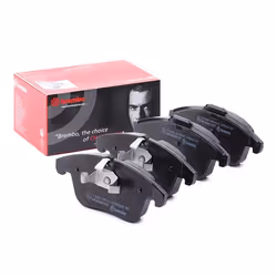 Brake pad set; BREMBO; prepared for wear warning indicator with piston clip, with anti-squeak plate with accessories; for JAG ...