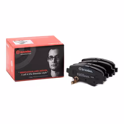 Brake pad set; BREMBO; with acoustic wear warning with anti-squeak plate without accessories; for MAZDA; B4Y02648ZA, B4Y02648 ...