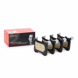 Brake pad set; BREMBO; PRIME LINE - Ring prepared for wear warning indicator with anti-squeak plate without accessories, with ...