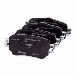 BREMBO P 56 098 Brake pad set Rear Axle with acoustic wear warning with anti-squeak plate without accessories NISSAN: X-Trail, Qashqai 2, Leaf II