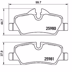 BREMBO P 06 090 Brake pad set prepared for wear warning indicator with brake caliper screws, with anti-squeak plate with accessories MINI: Convertible - Additional view 4