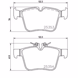 BREMBO P 50 122 Brake pad set prepared for wear warning indicator with anti-squeak plate without accessories MERCEDES-BENZ: C-Class Coupe - Additional view 4