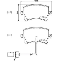 BREMBO P 85 142 Brake pad set incl. wear warning contact with brake caliper screws, with anti-squeak plate with accessories AUDI: Q3