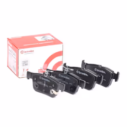 Brake pad set; BREMBO; with acoustic wear warning with anti-squeak plate without accessories; for FORD; 2209329, 2247444, 236 ...