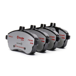 BREMBO P 50 067X Brake pad set prepared for wear warning indicator with brake caliper screws, with anti-squeak plate with accessories