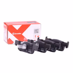 Brake pad set; BREMBO; excl. wear warning contact with piston clip, with anti-squeak plate with accessories; for RENAULT, DAC ...