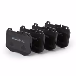 Brake pad set; BREMBO; prepared for wear warning indicator with anti-squeak plate without accessories; for MERCEDES-BENZ; 000 ...