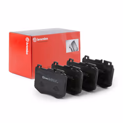 BREMBO P 50 145 Brake pad set prepared for wear warning indicator with anti-squeak plate without accessories MERCEDES-BENZ: E-Class Saloon - Additional view 4