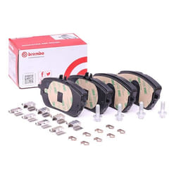BREMBO P 50 146 Brake pad set prepared for wear warning indicator with brake caliper screws, with anti-squeak plate with accessories