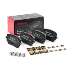 BREMBO P 50 148 Brake pad set excl. wear warning contact with brake caliper screws, with anti-squeak plate with accessories MERCEDES-BENZ: A-Class