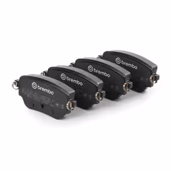 Brake pad set; BREMBO; excl. wear warning contact with brake caliper screws, with anti-squeak plate with accessories; for MER ...