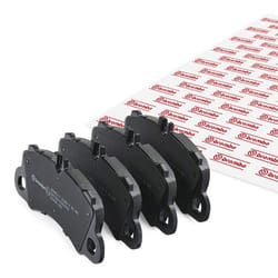 BREMBO P 65 043 Brake pad set prepared for wear warning indicator with anti-squeak plate without accessories PORSCHE: Macan, Cayenne, Cayenne Coupe