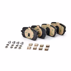 BREMBO P 50 157 Brake pad set prepared for wear warning indicator with brake caliper screws, with anti-squeak plate with accessories