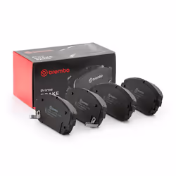 Brake pad set; BREMBO; with acoustic wear warning with anti-squeak plate without accessories; for MAZDA; BCYA3328Z, BCYA3328Z ...