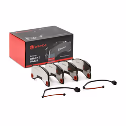 Brake pad set; BREMBO; prepared for wear warning indicator with anti-squeak plate without accessories; for PORSCHE; 9J1698151 ...