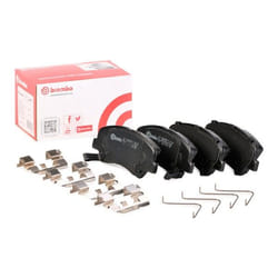 BREMBO P 30 122 Brake pad set with acoustic wear warning with piston clip, with anti-squeak plate with accessories HYUNDAI: i20 II Hatchback, i20 III