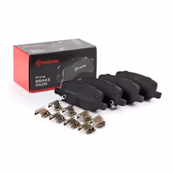 Brake pad set; BREMBO; with acoustic wear warning with anti-squeak plate with accessories; for TESLA; 800824400A, 800824400B, ...