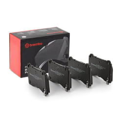 BREMBO P 09 028 Brake pad set with acoustic wear warning with anti-squeak plate without accessories TESLA: Model 3, Model Y