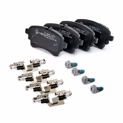 BREMBO P 85 186 Brake pad set prepared for wear warning indicator with brake caliper screws, with anti-squeak plate with accessories AUDI: A6 C8 Avant