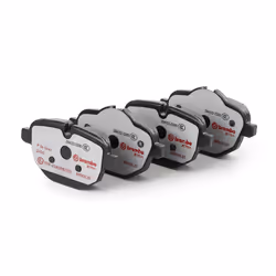 Brake pad set; BREMBO; prepared for wear warning indicator with brake caliper screws, with anti-squeak plate with accessories ...