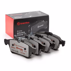 Brake pad set; BREMBO; prepared for wear warning indicator with anti-squeak plate without accessories; for MAZDA, SAAB, FORD, ...