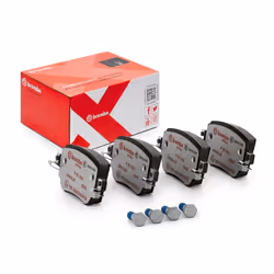 Brake pad set; BREMBO; excl. wear warning contact with brake caliper screws, with anti-squeak plate with accessories; for SEA ...