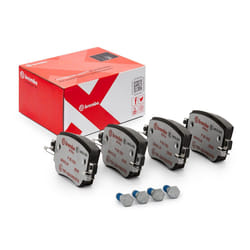 BREMBO P 85 135X Brake pad set excl. wear warning contact with brake caliper screws, with anti-squeak plate with accessories SEAT: Leon III Hatchback